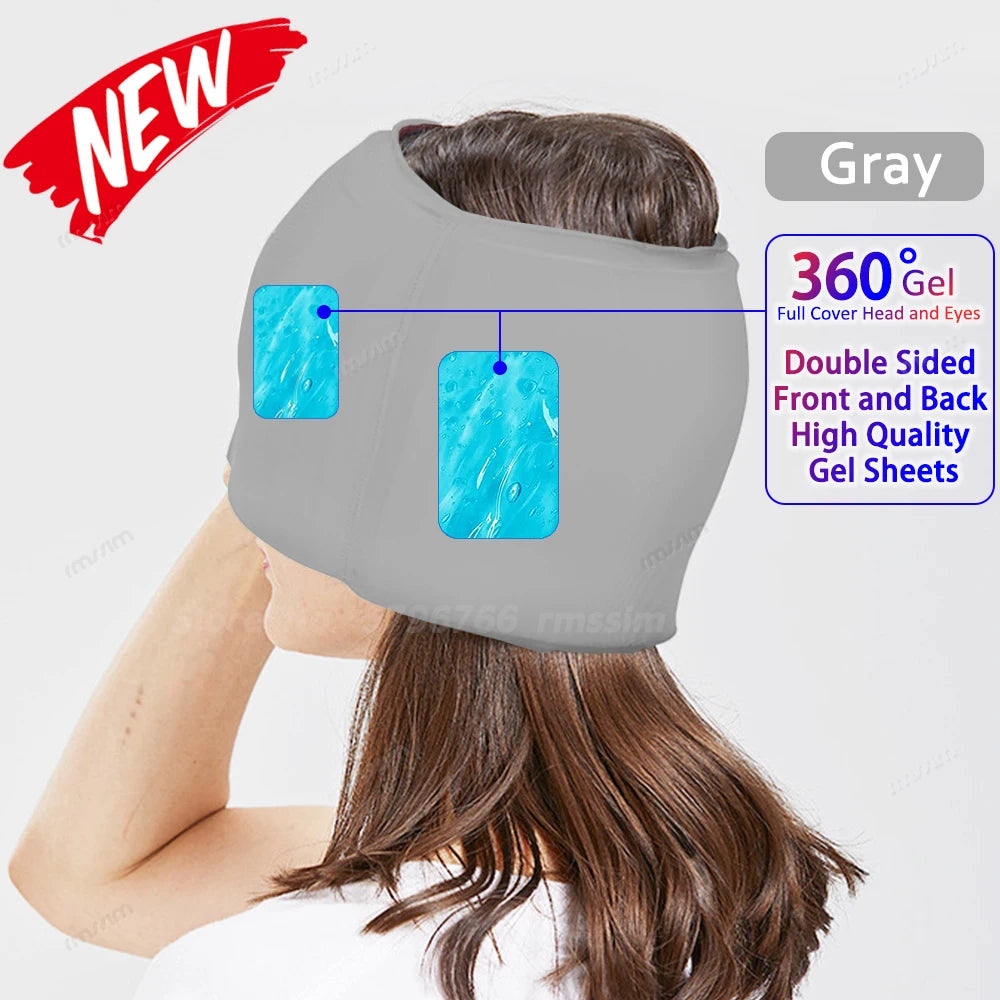 Cooling Gel Ice Headache Relief Cap – Cold Compress Therapy Hat for Migraine, Sinus Pressure, and Stress Relief