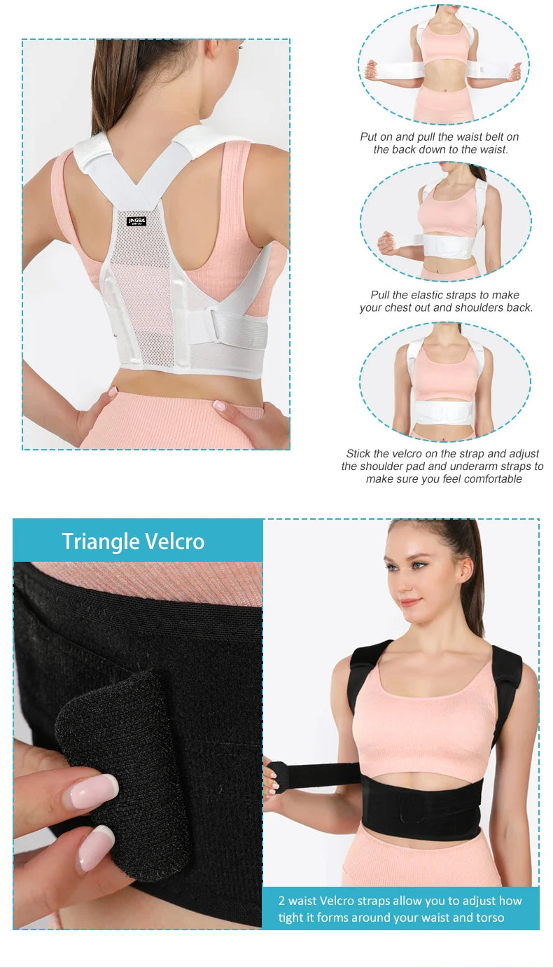 Fully Adjustable Back Brace Posture Corrector – Upper Spine Support for Men & Women