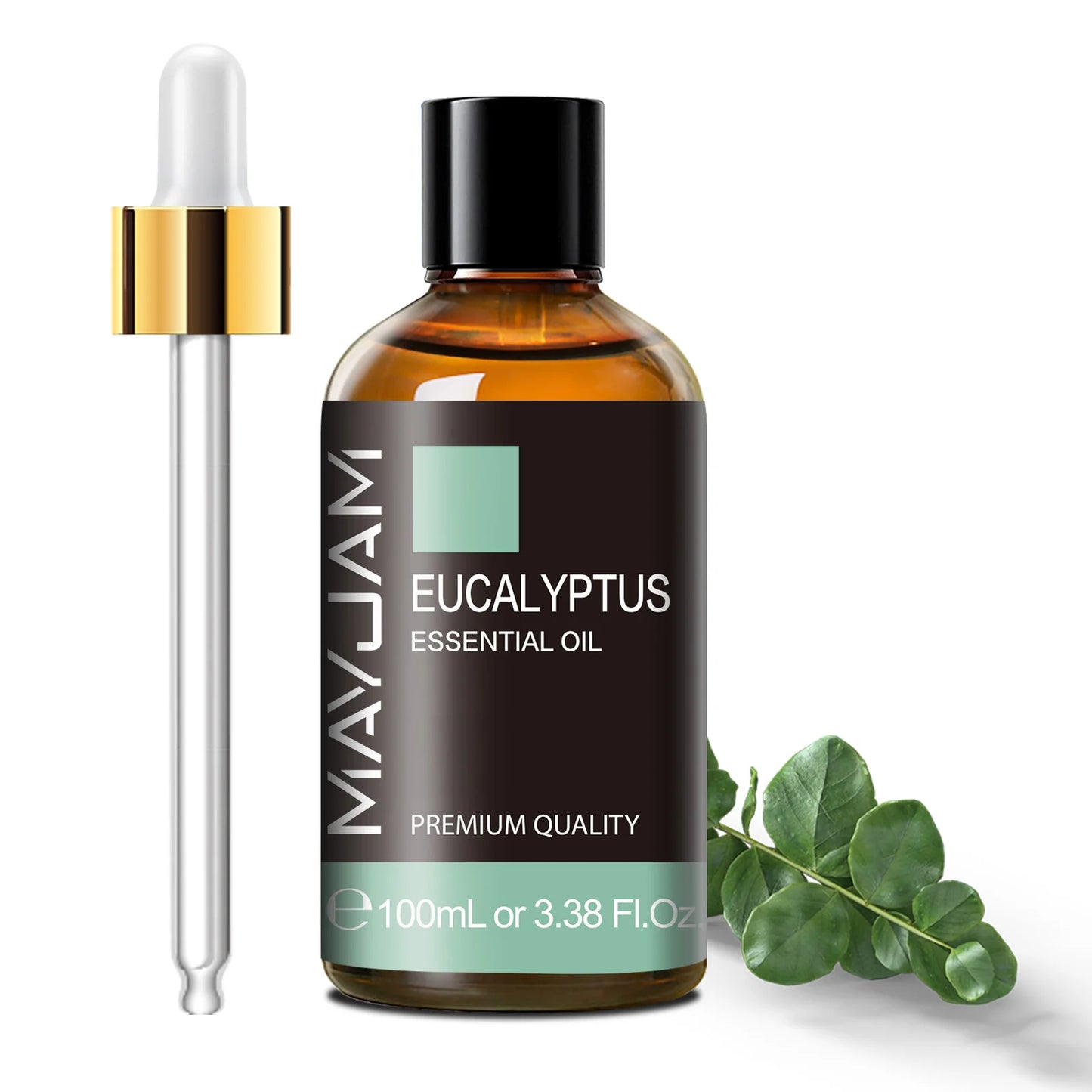 MAYJAM 100ml Pure Essential Oil with Glass Dropper – Aromatherapy Oils (Lavender, Eucalyptus, Rosemary & Vanilla)
