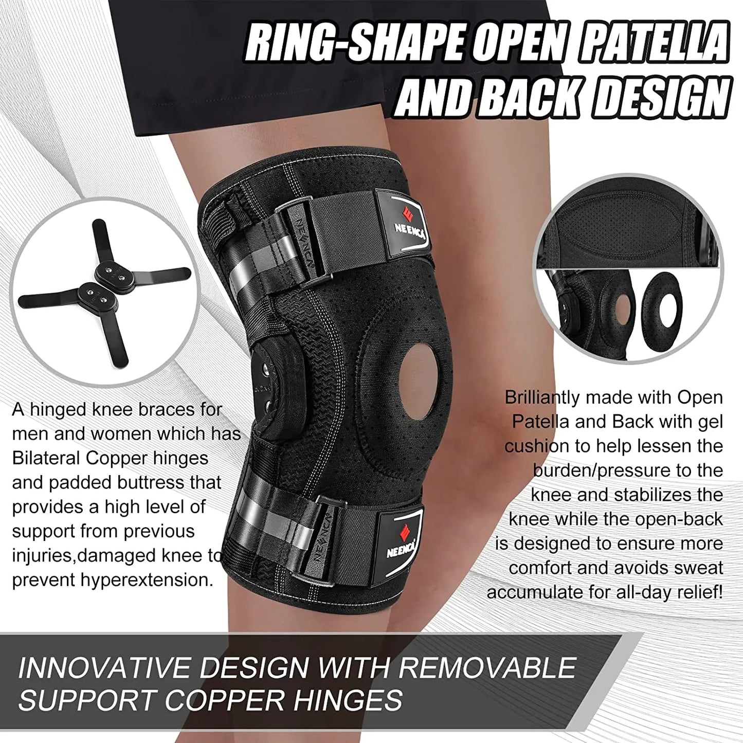 Adjustable Hinged Knee Brace – Dual Stabilizers for Pain Relief, Arthritis, Meniscus Tear, and Injury Recovery (ACL/MCL/PCL Support)