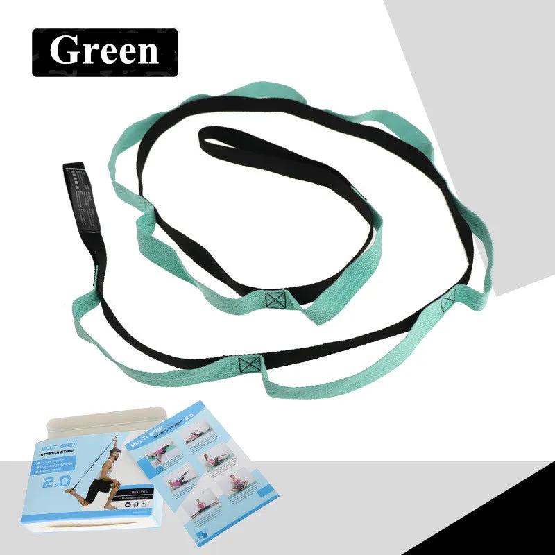10-Loop Yoga Stretching Strap – Flexibility & Physical Therapy Band for Fitness, Pilates, Dance, and Gymnastics