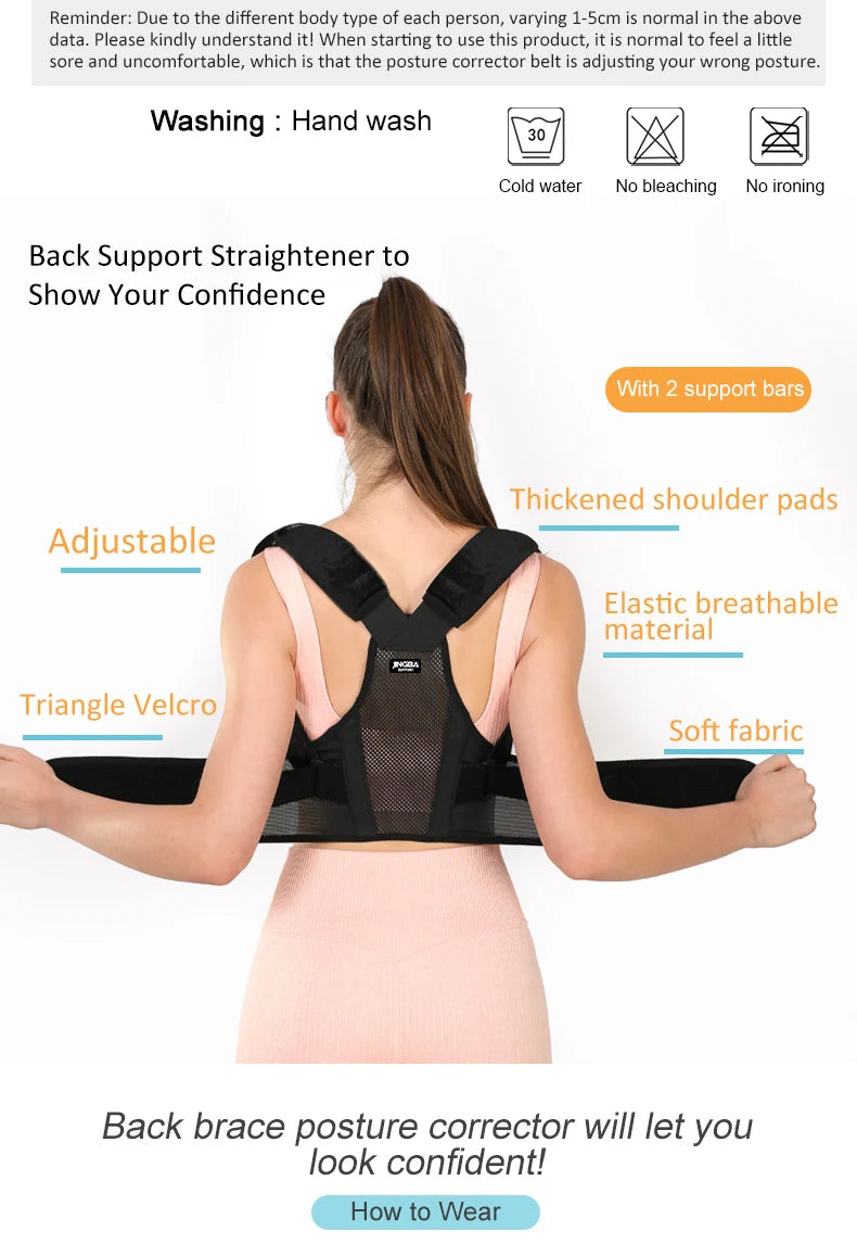 Fully Adjustable Back Brace Posture Corrector – Upper Spine Support for Men & Women
