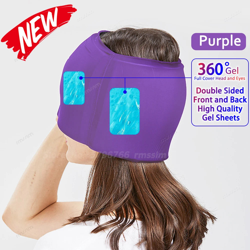 Cooling Gel Ice Headache Relief Cap – Cold Compress Therapy Hat for Migraine, Sinus Pressure, and Stress Relief