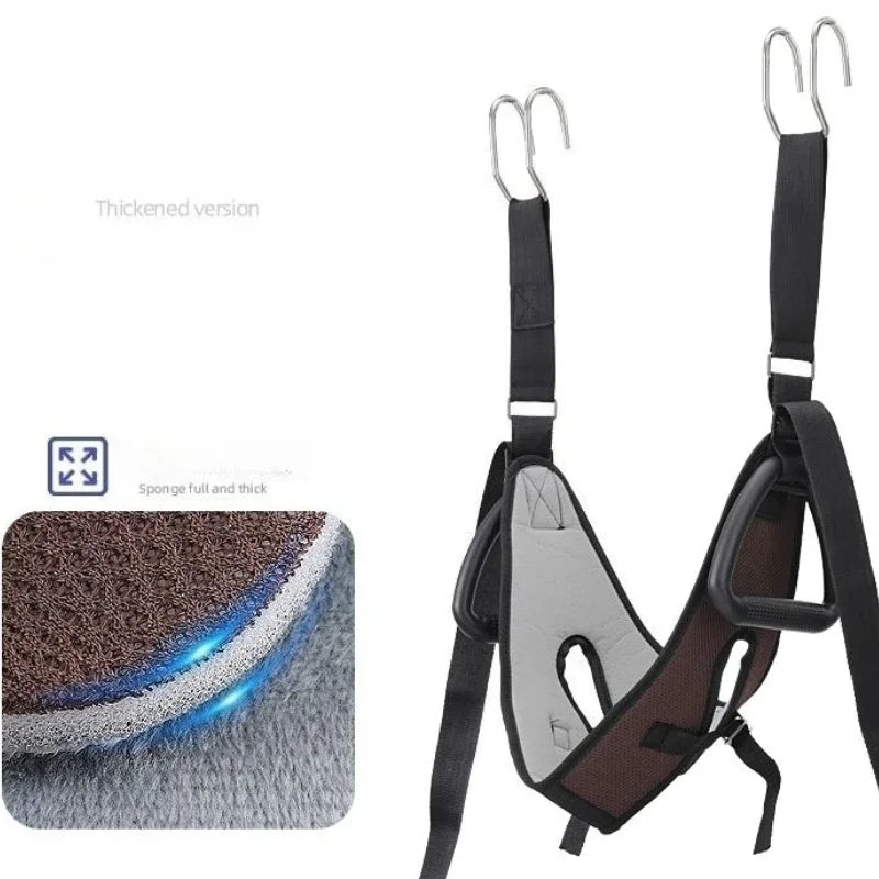 Neck Suspension and Cervical Traction Belt – Adjustable Neck Stretching Device with Horizontal Bar for Pain Relief & Posture Correction.