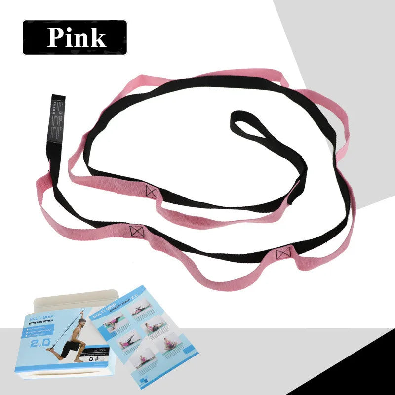 10-Loop Yoga Stretching Strap – Flexibility & Physical Therapy Band for Fitness, Pilates, Dance, and Gymnastics