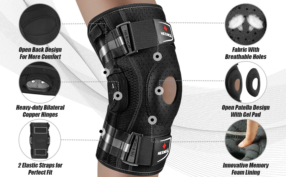 Adjustable Hinged Knee Brace – Dual Stabilizers for Pain Relief, Arthritis, Meniscus Tear, and Injury Recovery (ACL/MCL/PCL Support)