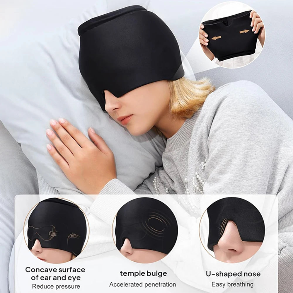 Cooling Gel Ice Headache Relief Cap – Cold Compress Therapy Hat for Migraine, Sinus Pressure, and Stress Relief