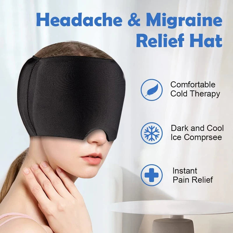 Cooling Gel Ice Headache Relief Cap – Cold Compress Therapy Hat for Migraine, Sinus Pressure, and Stress Relief