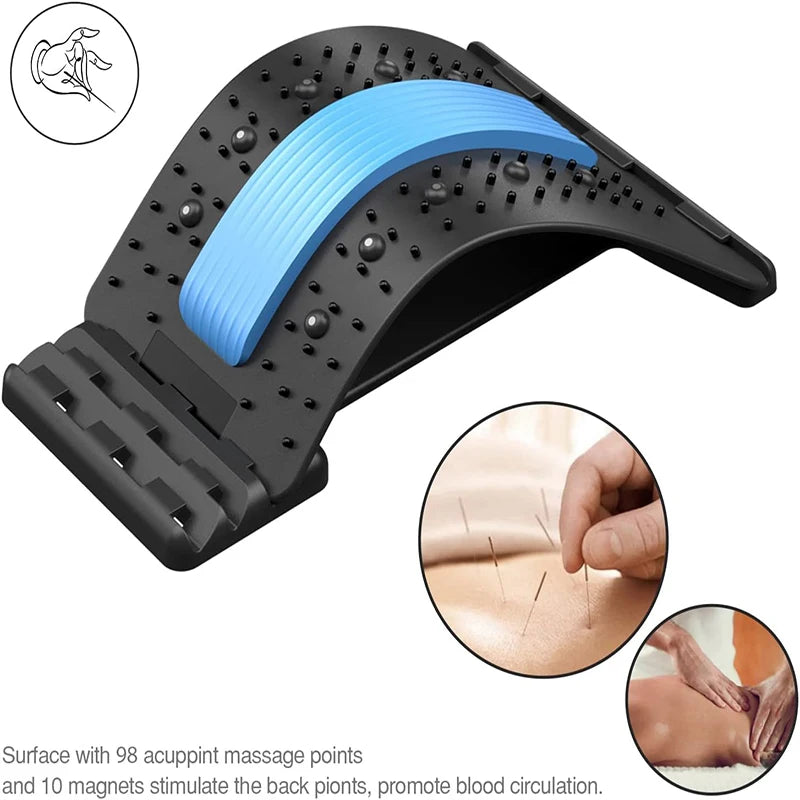 Magnetic Back Stretcher – Multi-Level Adjustable Lumbar & Cervical Spine Support for Pain Relief and Posture Correction