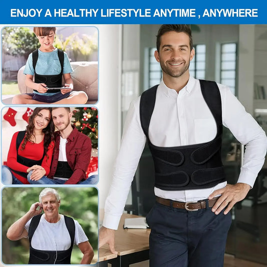 Back Brace Posture Corrector for Women and Men, Shoulder Straightener, Adjustable Full Back Support, Upper and Lower Back Brace
