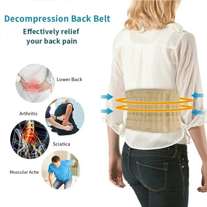 Inflatable Lumbar Decompression Belt – Air Traction Back Support for Lower Spine Pain Relief and Posture Correction (Unisex)