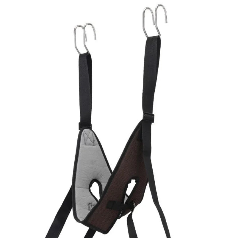 Neck Suspension and Cervical Traction Belt – Adjustable Neck Stretching Device with Horizontal Bar for Pain Relief & Posture Correction.