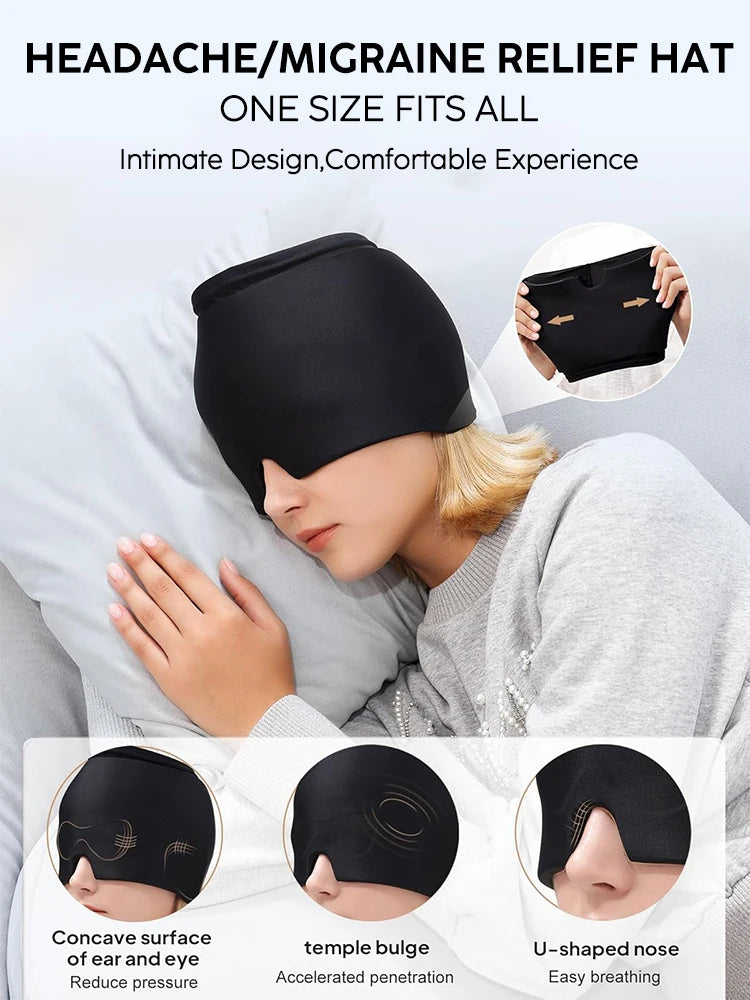 Cooling Gel Ice Headache Relief Cap – Cold Compress Therapy Hat for Migraine, Sinus Pressure, and Stress Relief