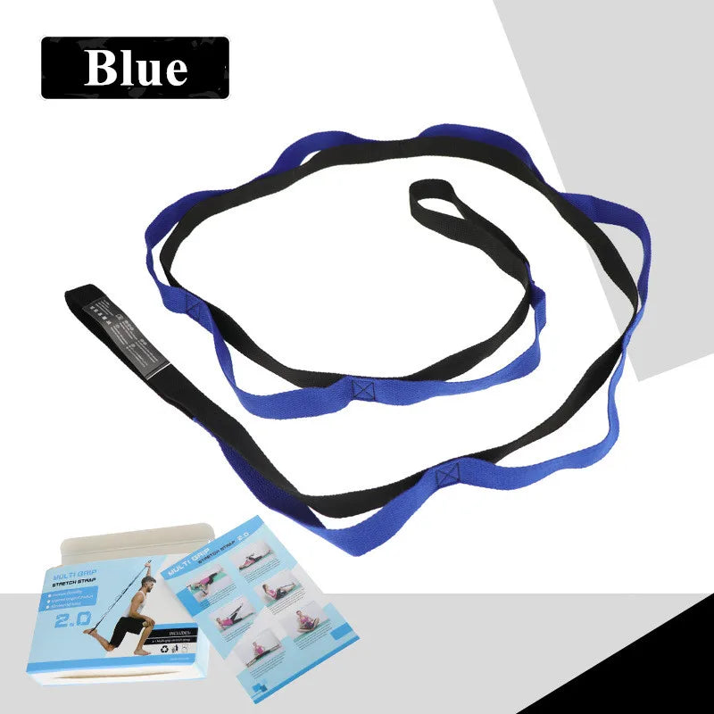 10-Loop Yoga Stretching Strap – Flexibility & Physical Therapy Band for Fitness, Pilates, Dance, and Gymnastics