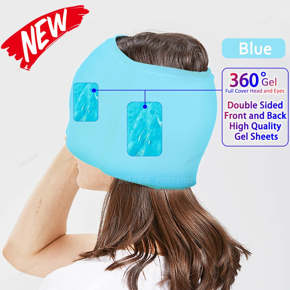 Cooling Gel Ice Headache Relief Cap – Cold Compress Therapy Hat for Migraine, Sinus Pressure, and Stress Relief