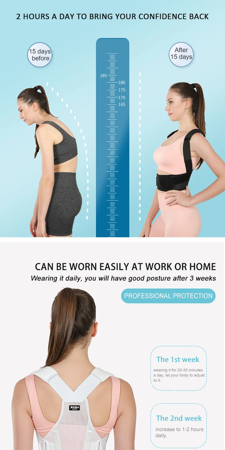 Fully Adjustable Back Brace Posture Corrector – Upper Spine Support for Men & Women