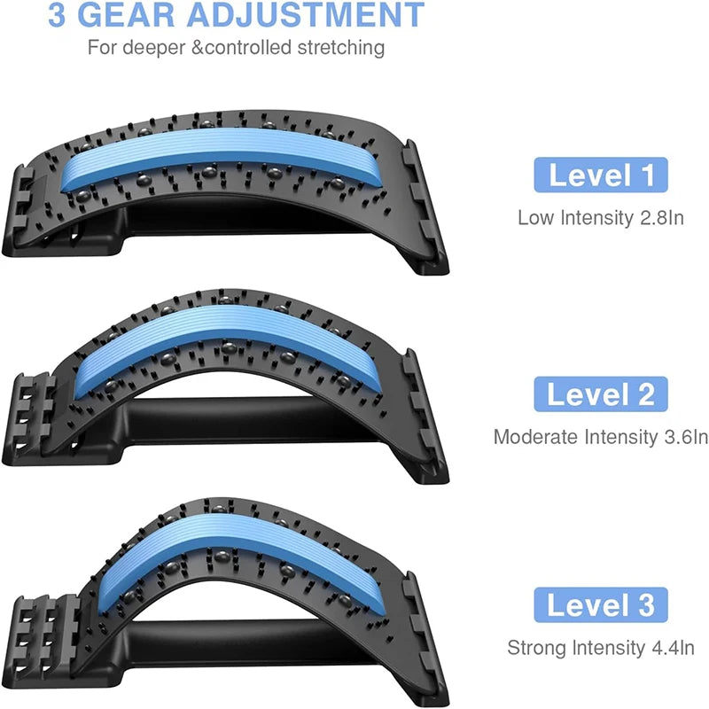 Magnetic Back Stretcher – Multi-Level Adjustable Lumbar & Cervical Spine Support for Pain Relief and Posture Correction