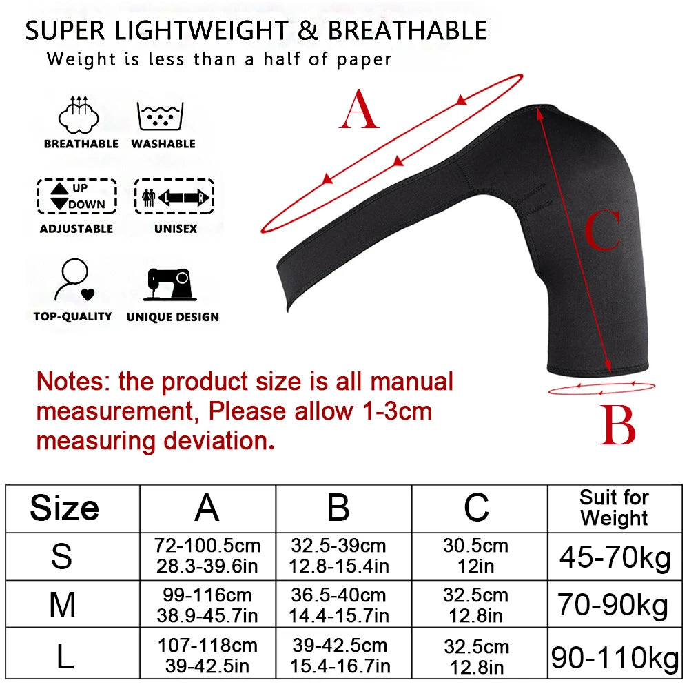 Adjustable Neoprene Shoulder Support Brace – Lightweight, Breathable Stability Brace for Dislocation, Labrum Tear, and Shoulder Pain Relief