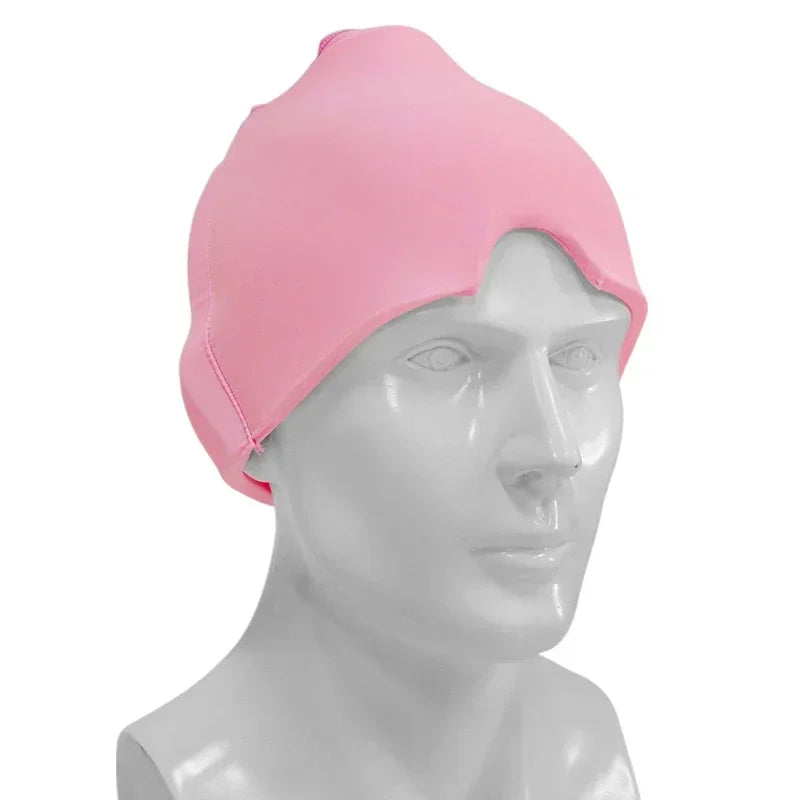 Double-sided Gel(Front & Back Side) Headache and Migraine Hot/Cold Gel Cap Reusable 360° Ice Head Wrap Eyes Mask for Puffy Eyes