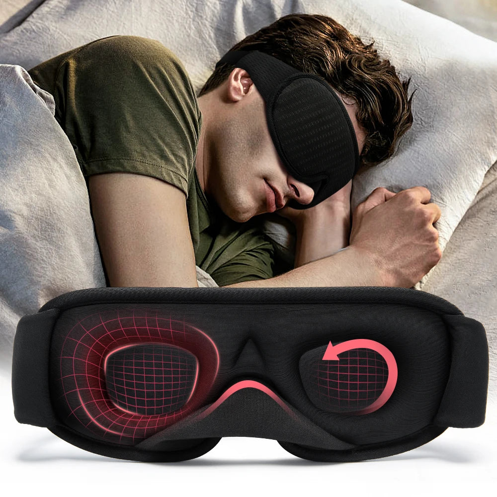 3D Contoured Sleep Mask – Ultra Soft, Breathable Light-Blocking Eye Mask for Deep Sleep, Travel, and Relaxation