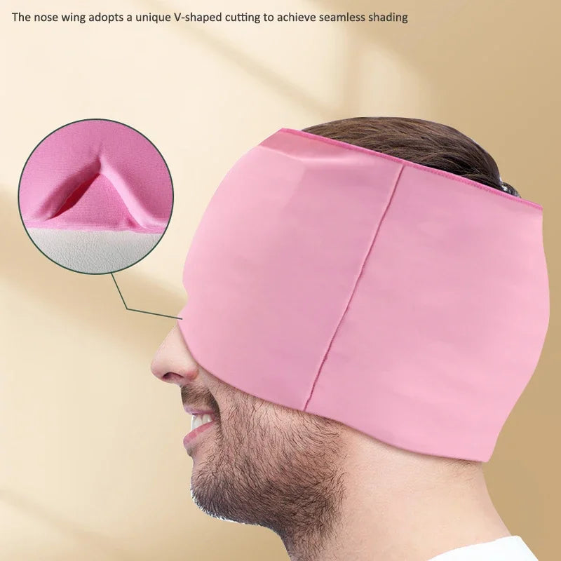 Double-sided Gel(Front & Back Side) Headache and Migraine Hot/Cold Gel Cap Reusable 360° Ice Head Wrap Eyes Mask for Puffy Eyes