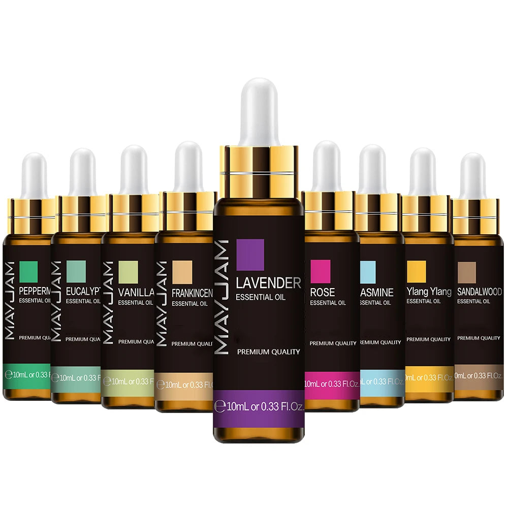 Pure Essential Oils Set (10ML) – Lavender, Eucalyptus, Rose, Lemon, Mint & More for Relaxation, Diffusers & Aromatherapy