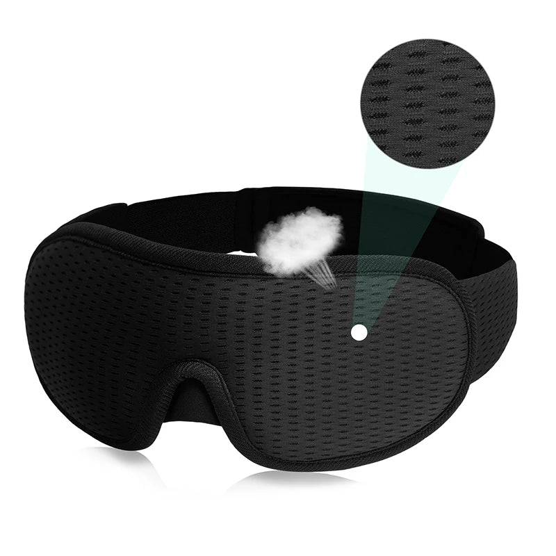 3D Contoured Sleep Mask – Ultra Soft, Breathable Light-Blocking Eye Mask for Deep Sleep, Travel, and Relaxation