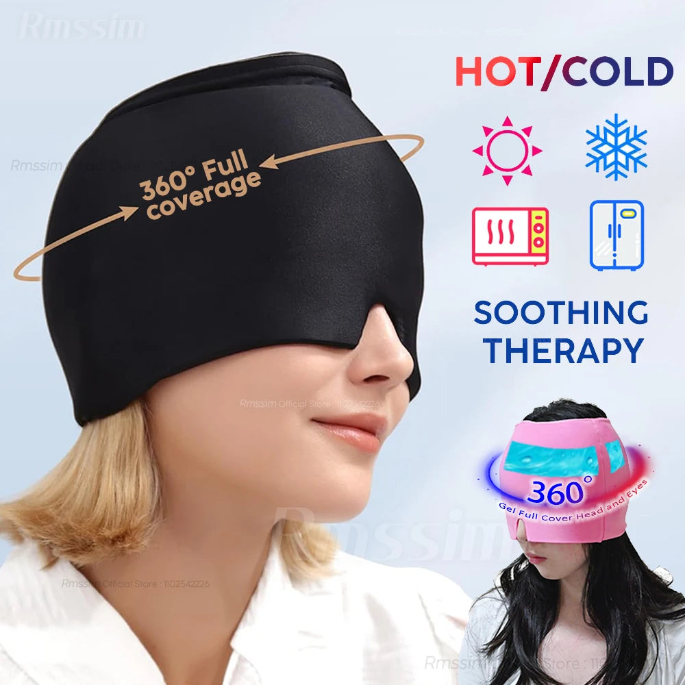 Cooling Gel Ice Headache Relief Cap – Cold Compress Therapy Hat for Migraine, Sinus Pressure, and Stress Relief