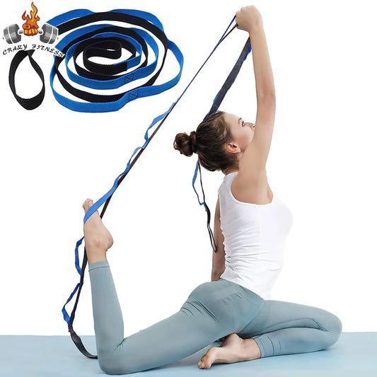 10-Loop Yoga Stretching Strap – Flexibility & Physical Therapy Band for Fitness, Pilates, Dance, and Gymnastics