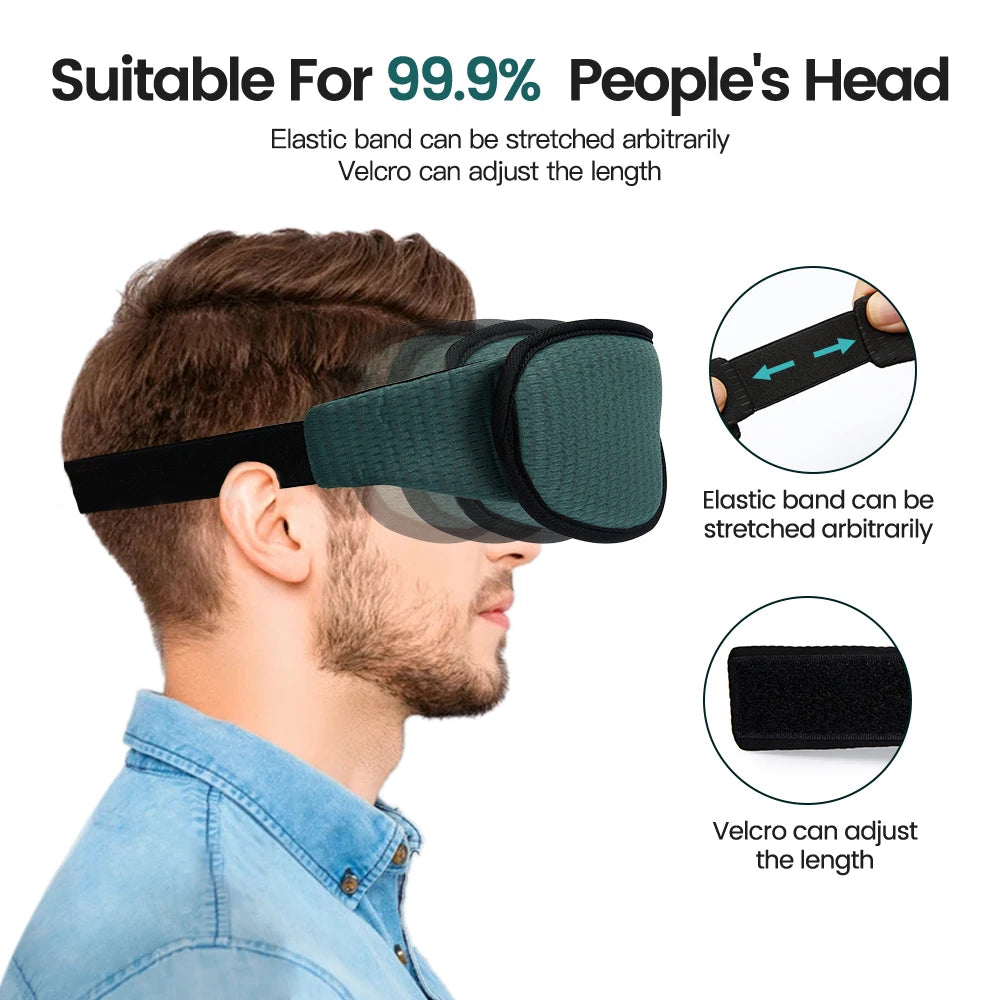 3D Contoured Sleep Mask – Ultra Soft, Breathable Light-Blocking Eye Mask for Deep Sleep, Travel, and Relaxation
