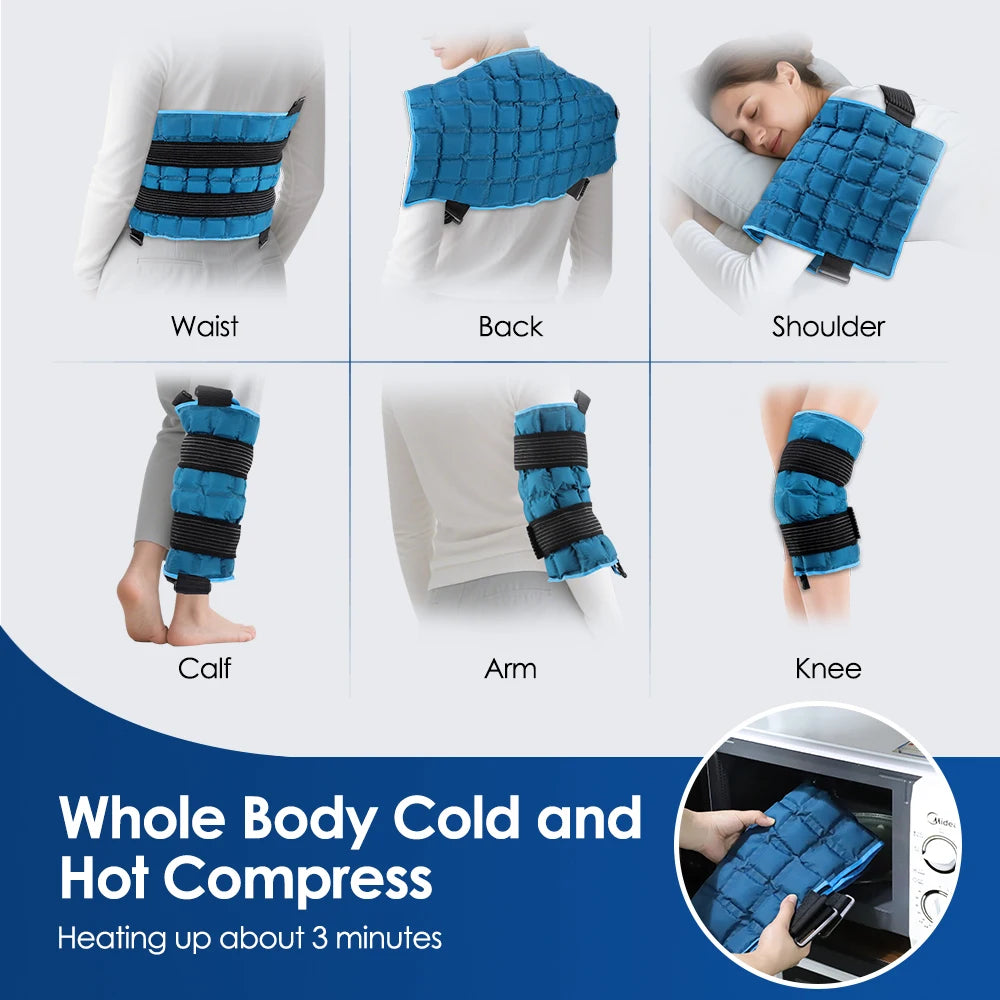 Large Ice Pack for Muscle Relaxation – Reusable Hot Cold Gel Pack with Cooling Cushion for Knee, Leg, Back, Neck & Shoulder Support