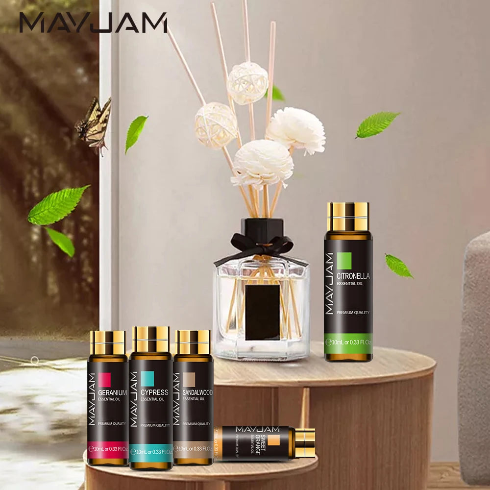 Pure Essential Oils Set (10ML) – Lavender, Eucalyptus, Rose, Lemon, Mint & More for Relaxation, Diffusers & Aromatherapy