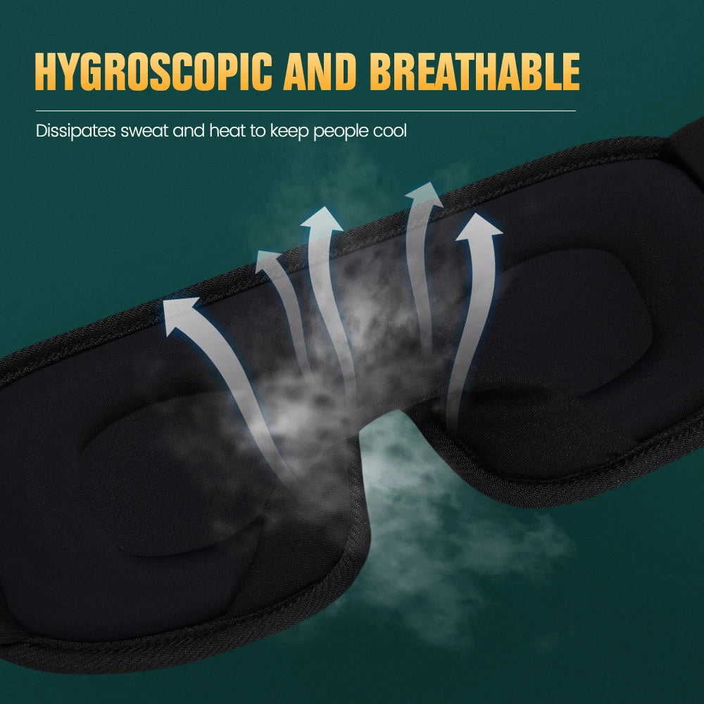 3D Contoured Sleep Mask – Ultra Soft, Breathable Light-Blocking Eye Mask for Deep Sleep, Travel, and Relaxation