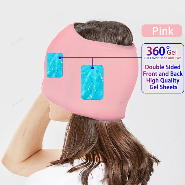 Cooling Gel Ice Headache Relief Cap – Cold Compress Therapy Hat for Migraine, Sinus Pressure, and Stress Relief