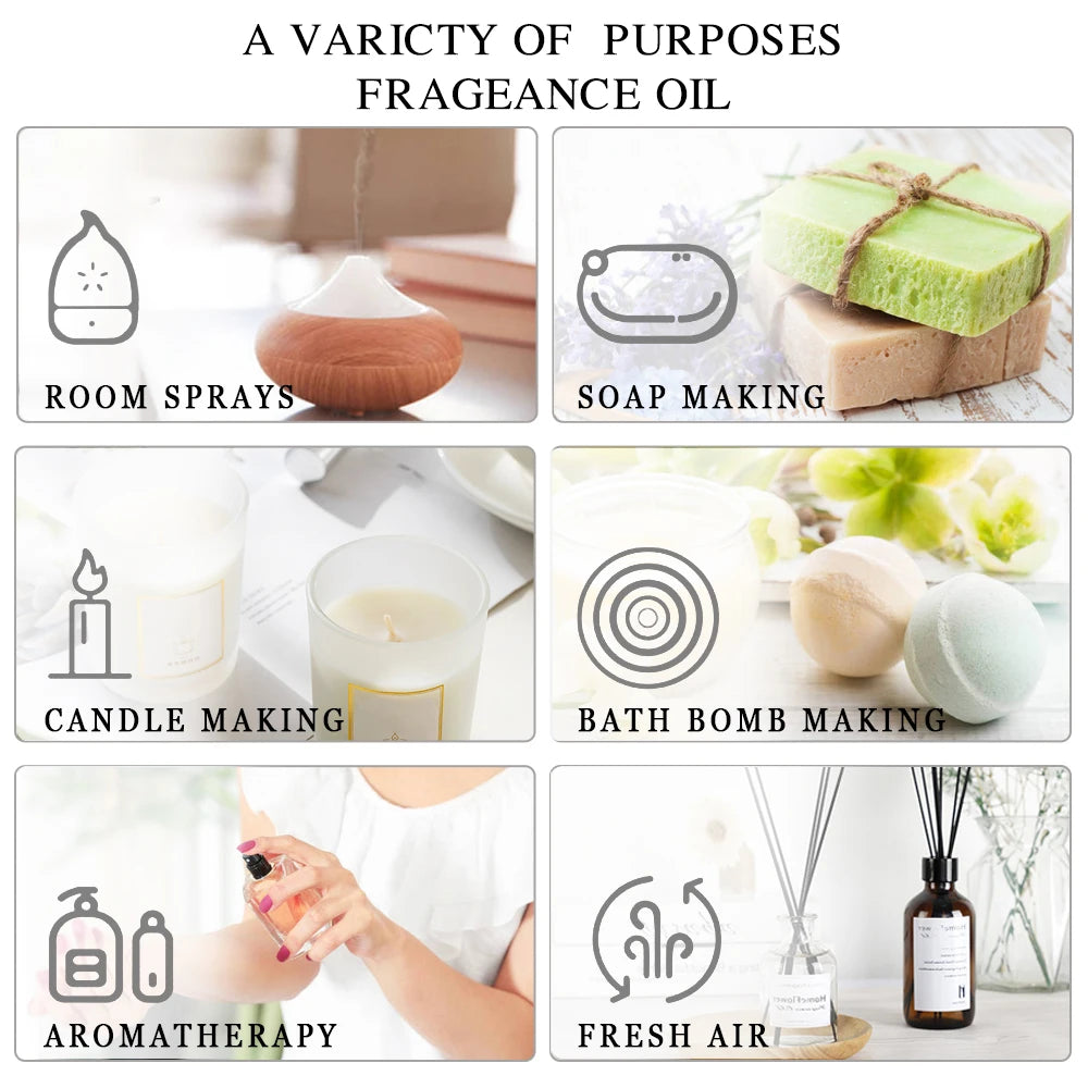 Pure Essential Oils Set (10ML) – Lavender, Eucalyptus, Rose, Lemon, Mint & More for Relaxation, Diffusers & Aromatherapy