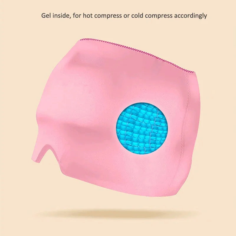 Double-sided Gel(Front & Back Side) Headache and Migraine Hot/Cold Gel Cap Reusable 360° Ice Head Wrap Eyes Mask for Puffy Eyes